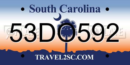 53DO592 South Carolina License Plate