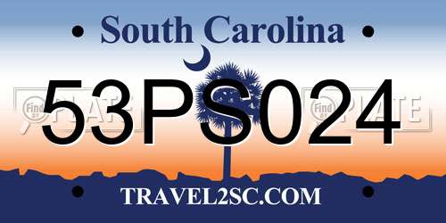 53PS024 South Carolina License Plate