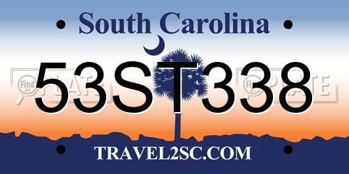 53ST338 South Carolina License Plate