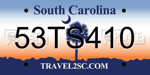 53TS410 South Carolina License Plate