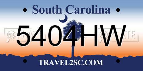 5404HW South Carolina License Plate
