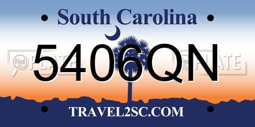 5406QN South Carolina License Plate