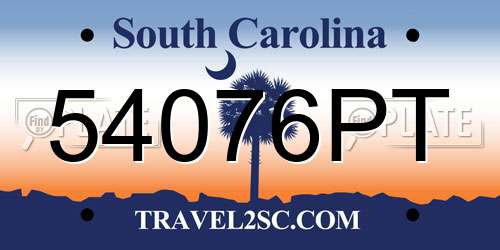 54076PT South Carolina License Plate