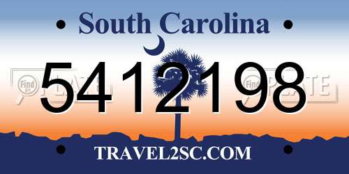 5412198 South Carolina License Plate