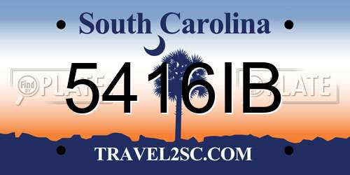 5416IB South Carolina License Plate