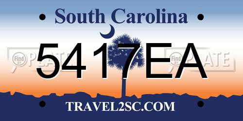 5417EA South Carolina License Plate