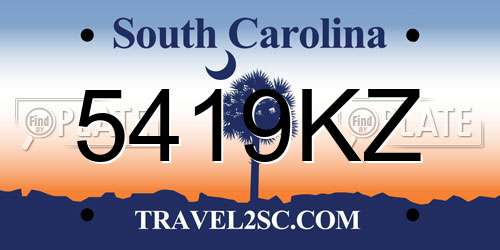 5419KZ South Carolina License Plate