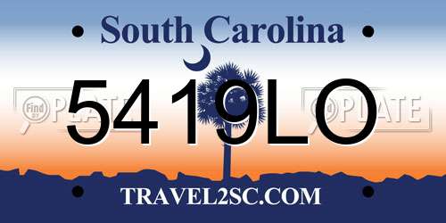 5419LO South Carolina License Plate