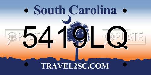 5419LQ South Carolina License Plate