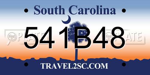 541B48 South Carolina License Plate