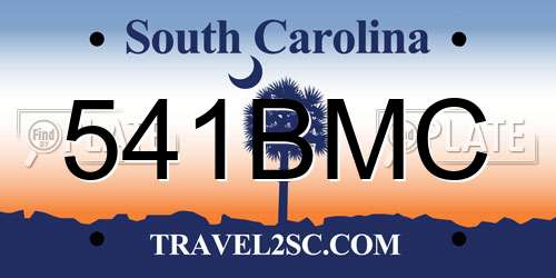 541BMC South Carolina License Plate