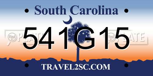 541G15 South Carolina License Plate
