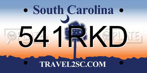 541RKD South Carolina License Plate