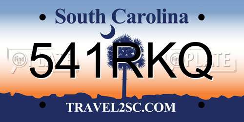 541RKQ South Carolina License Plate