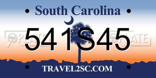 541S45 South Carolina License Plate