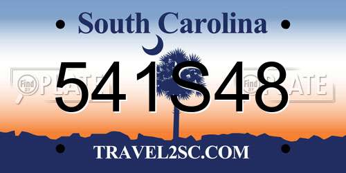 541S48 South Carolina License Plate