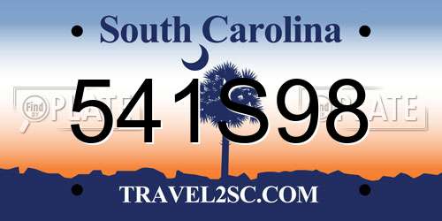 541S98 South Carolina License Plate