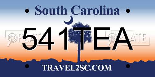 541TEA South Carolina License Plate