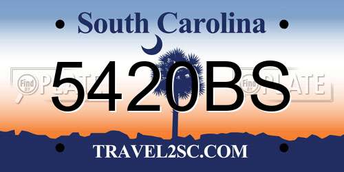 5420BS South Carolina License Plate