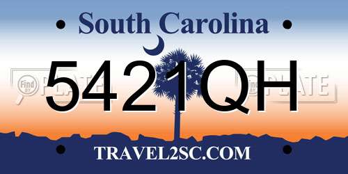 5421QH South Carolina License Plate
