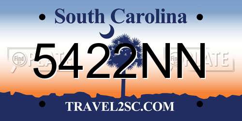 5422NN South Carolina License Plate