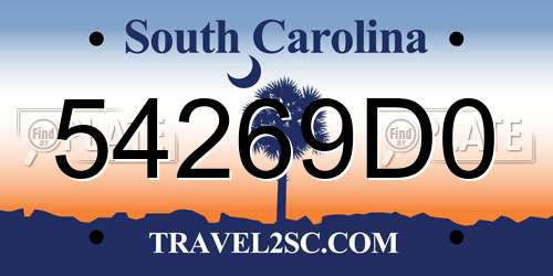 54269D0 South Carolina License Plate