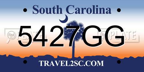 5427GG South Carolina License Plate
