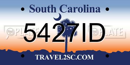 5427ID South Carolina License Plate