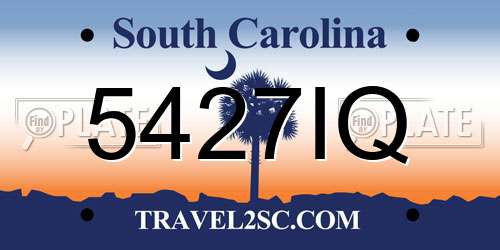 5427IQ South Carolina License Plate