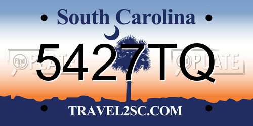 5427TQ South Carolina License Plate