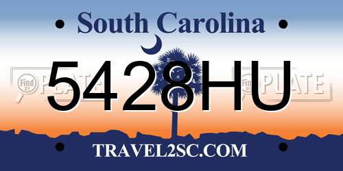 5428HU South Carolina License Plate