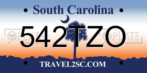 542TZO South Carolina License Plate