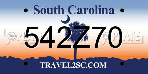 542Z70 South Carolina License Plate