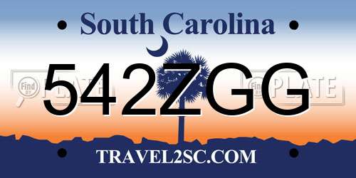 542ZGG South Carolina License Plate