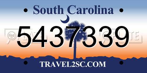 5437339 South Carolina License Plate