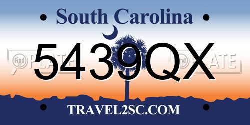 5439QX South Carolina License Plate