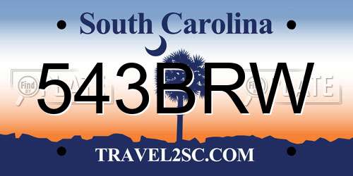 543BRW South Carolina License Plate