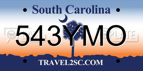 543YMO South Carolina License Plate