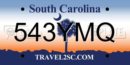 543YMQ South Carolina License Plate