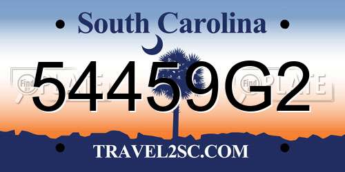 54459G2 South Carolina License Plate