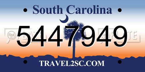 5447949 South Carolina License Plate