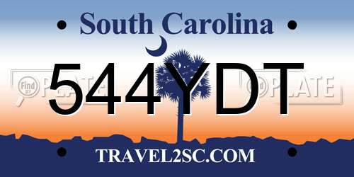 544YDT South Carolina License Plate