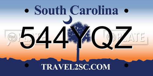 544YQZ South Carolina License Plate
