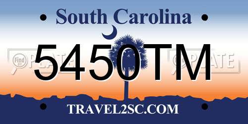5450TM South Carolina License Plate