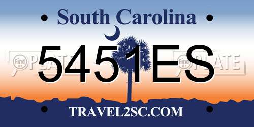 5451ES South Carolina License Plate