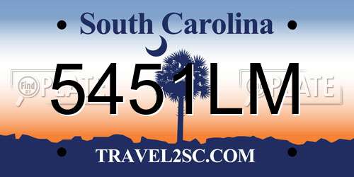 5451LM South Carolina License Plate