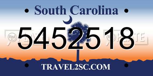 5452518 South Carolina License Plate