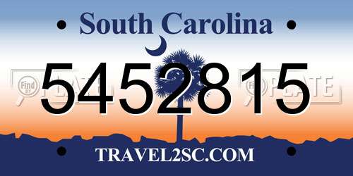 5452815 South Carolina License Plate
