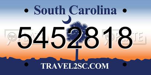 5452818 South Carolina License Plate