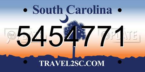 5454771 South Carolina License Plate